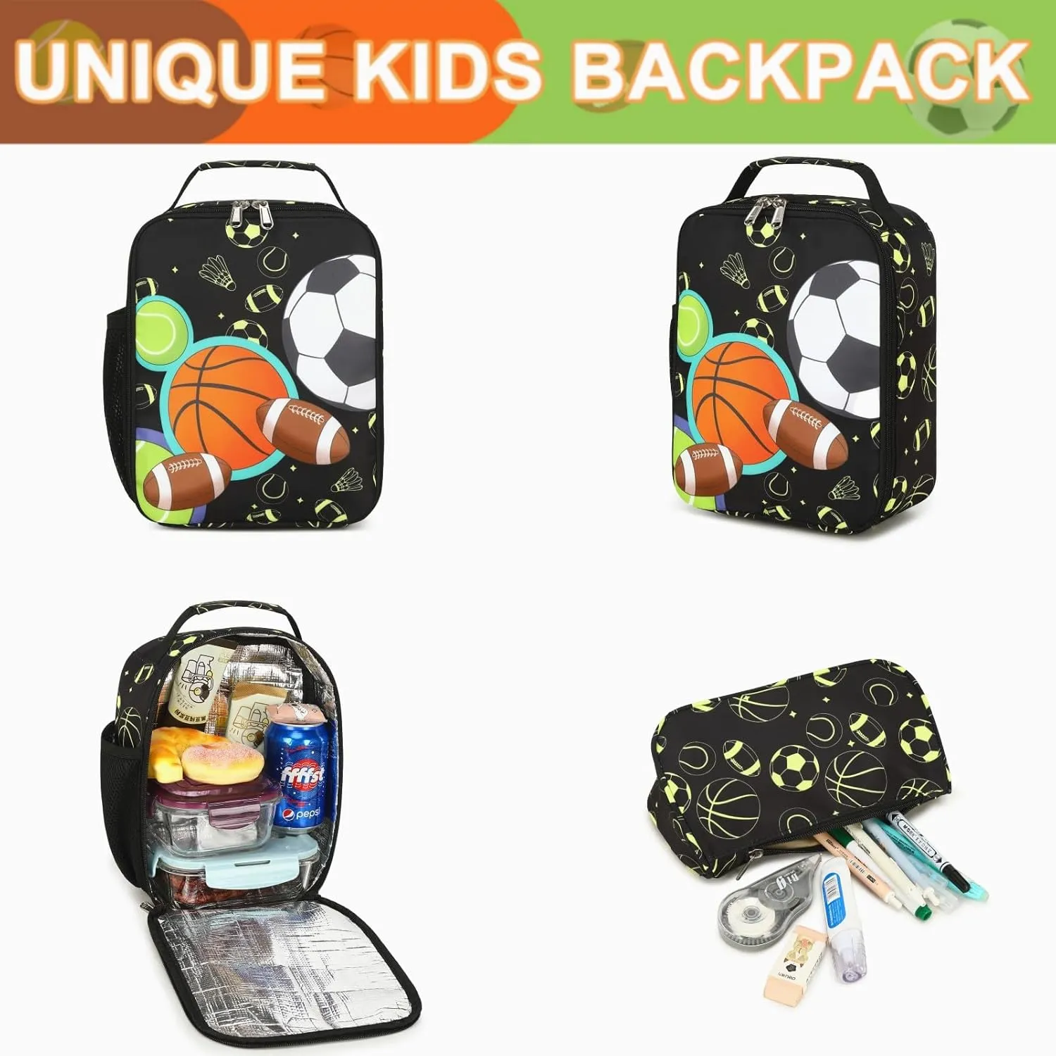 LOIDOU Backpack for Teen Girls Bookbags School Backpack with Lunch Box and Pencil Case 3 in 1 School Bags Set