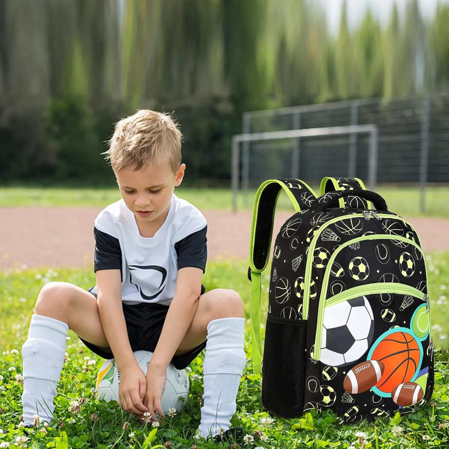 LOIDOU Backpack for Teen Girls Bookbags School Backpack with Lunch Box and Pencil Case 3 in 1 School Bags Set