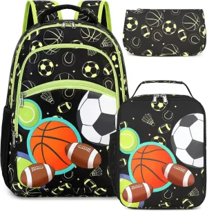 LOIDOU Backpack for Teen Girls Bookbags School Backpack with Lunch Box and Pencil Case 3 in 1 School Bags Set