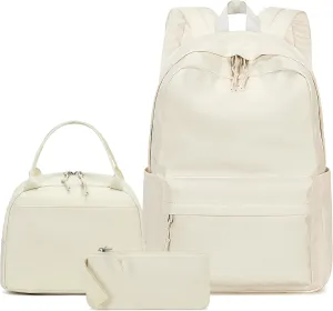 LOIDOU Backpack for Teen Girls Bookbags School Backpack with Lunch Box and Pencil Case 3 in 1 School Bags Set