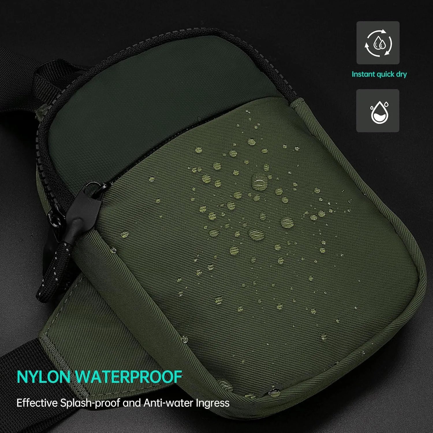 Long Keeper Mini Sling Bag - Men Women Small Waterproof Crossbody Bag Casual Phone Chest Bag for Travelling Hiking
