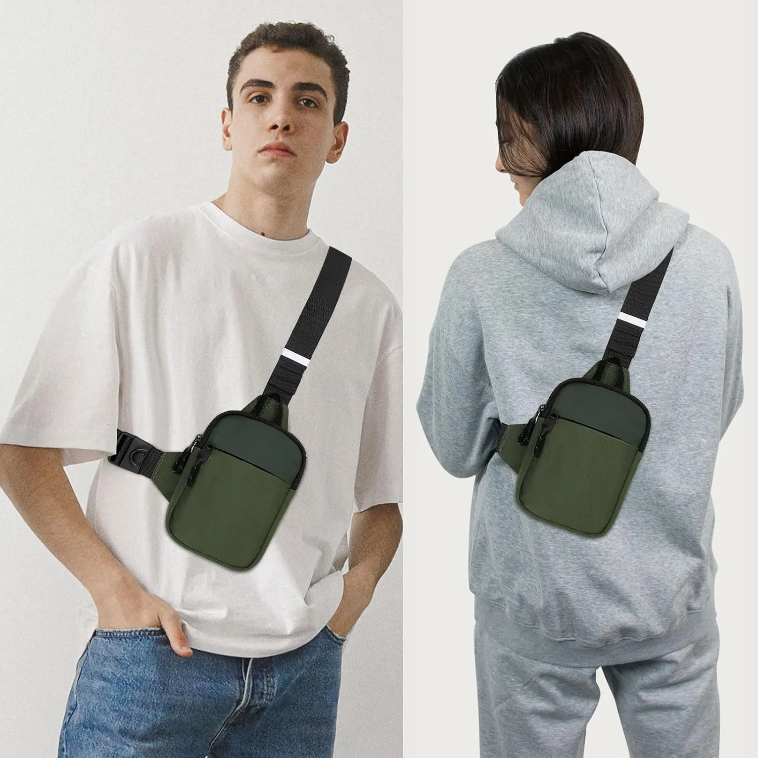 Long Keeper Mini Sling Bag - Men Women Small Waterproof Crossbody Bag Casual Phone Chest Bag for Travelling Hiking