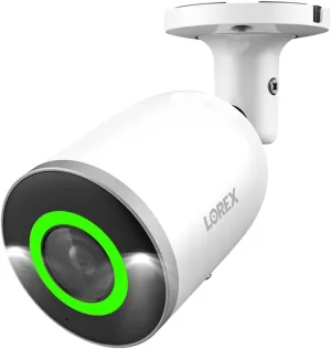 Lorex 4K Deterrence Bullet AI PoE IP Wired Add-On Metal Home Security Camera - Smart Security Lighting, Color Night Vision, and Smart Motion Detection Plus