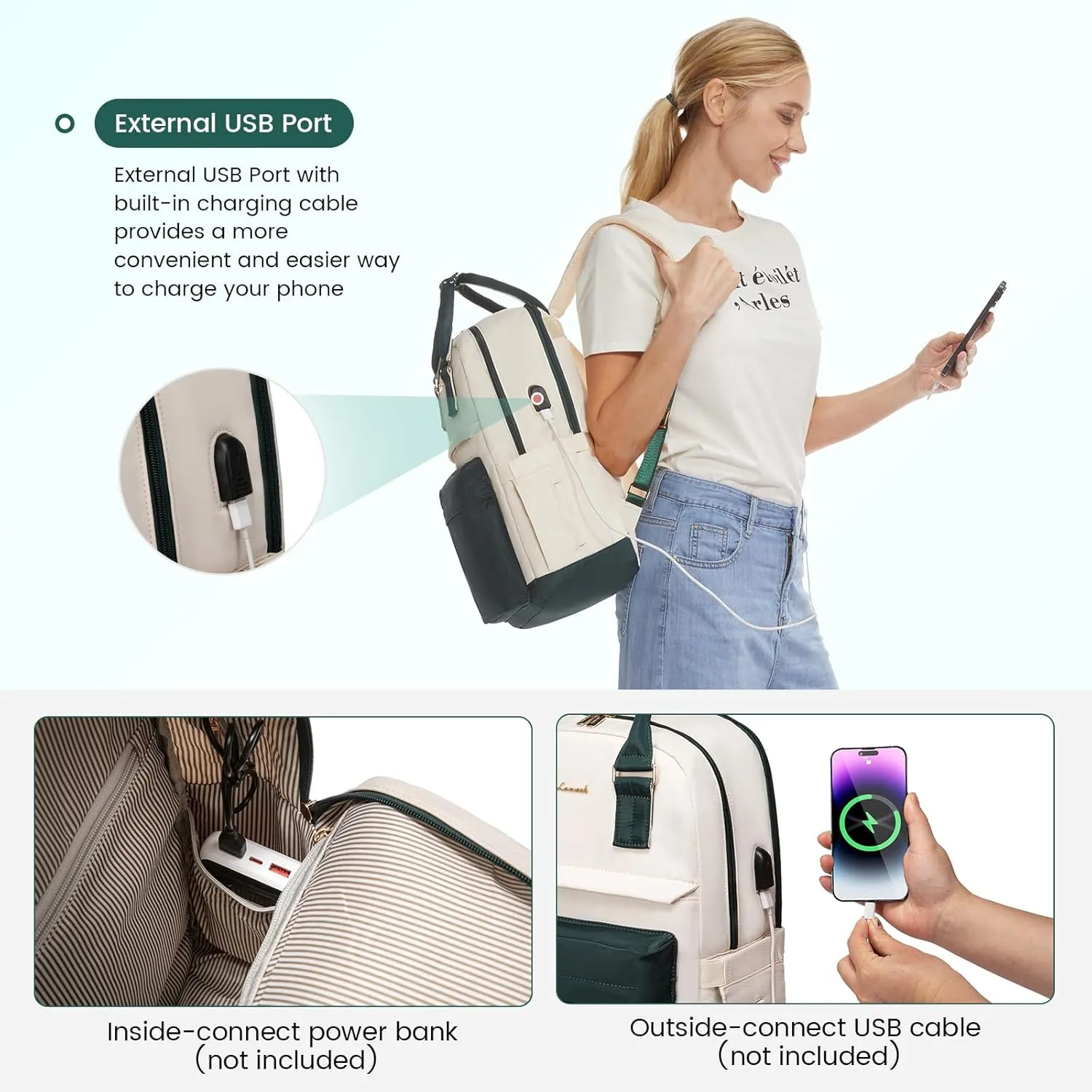 LOVEVOOK Laptop Backpack for Women 17.3 Inch,Cute Backpack Laptop Bag with USB Port,Waterproof Travel Backpack Purse Teacher Nurse Bag Fashion Computer Bag for Work
