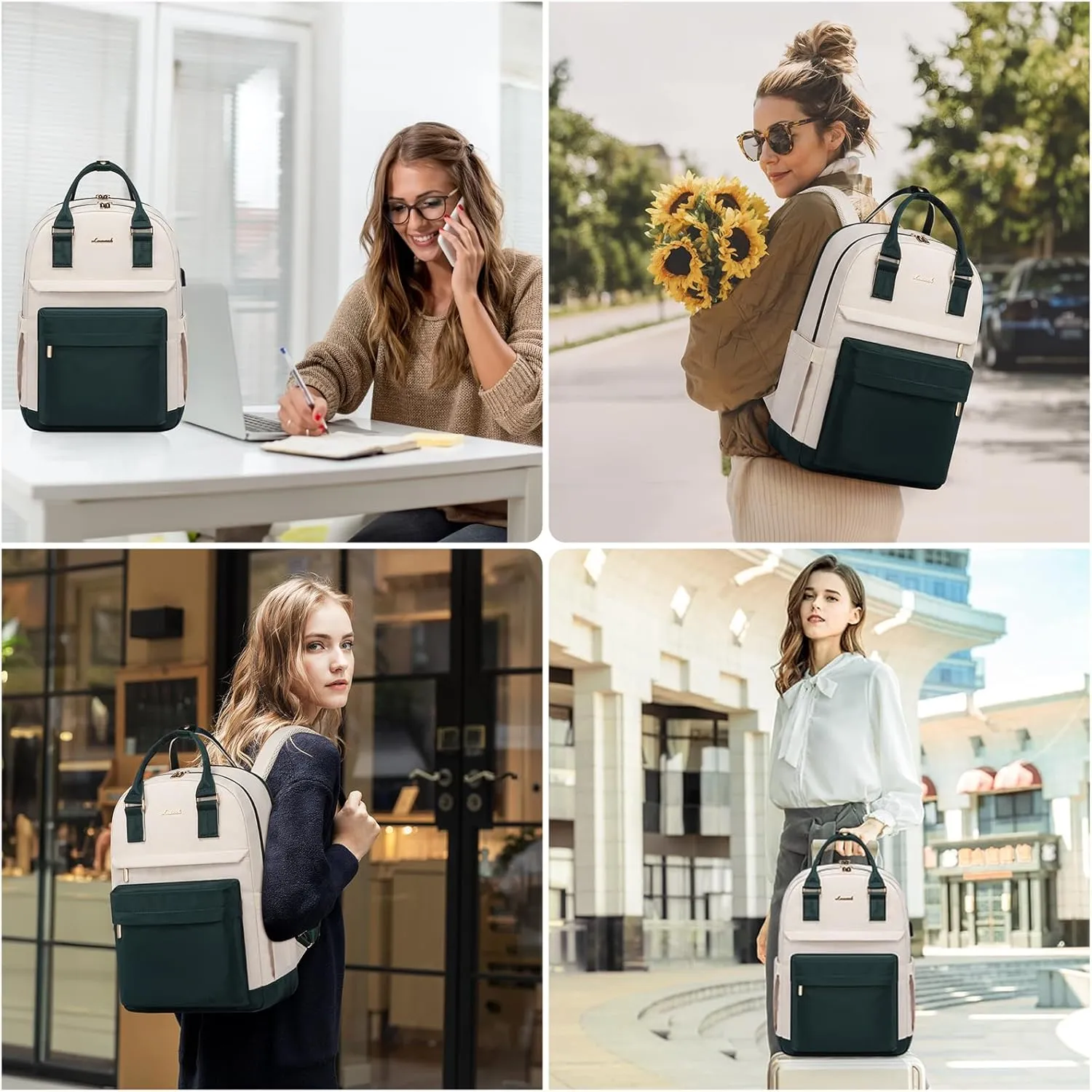 LOVEVOOK Laptop Backpack for Women 17.3 Inch,Cute Backpack Laptop Bag with USB Port,Waterproof Travel Backpack Purse Teacher Nurse Bag Fashion Computer Bag for Work