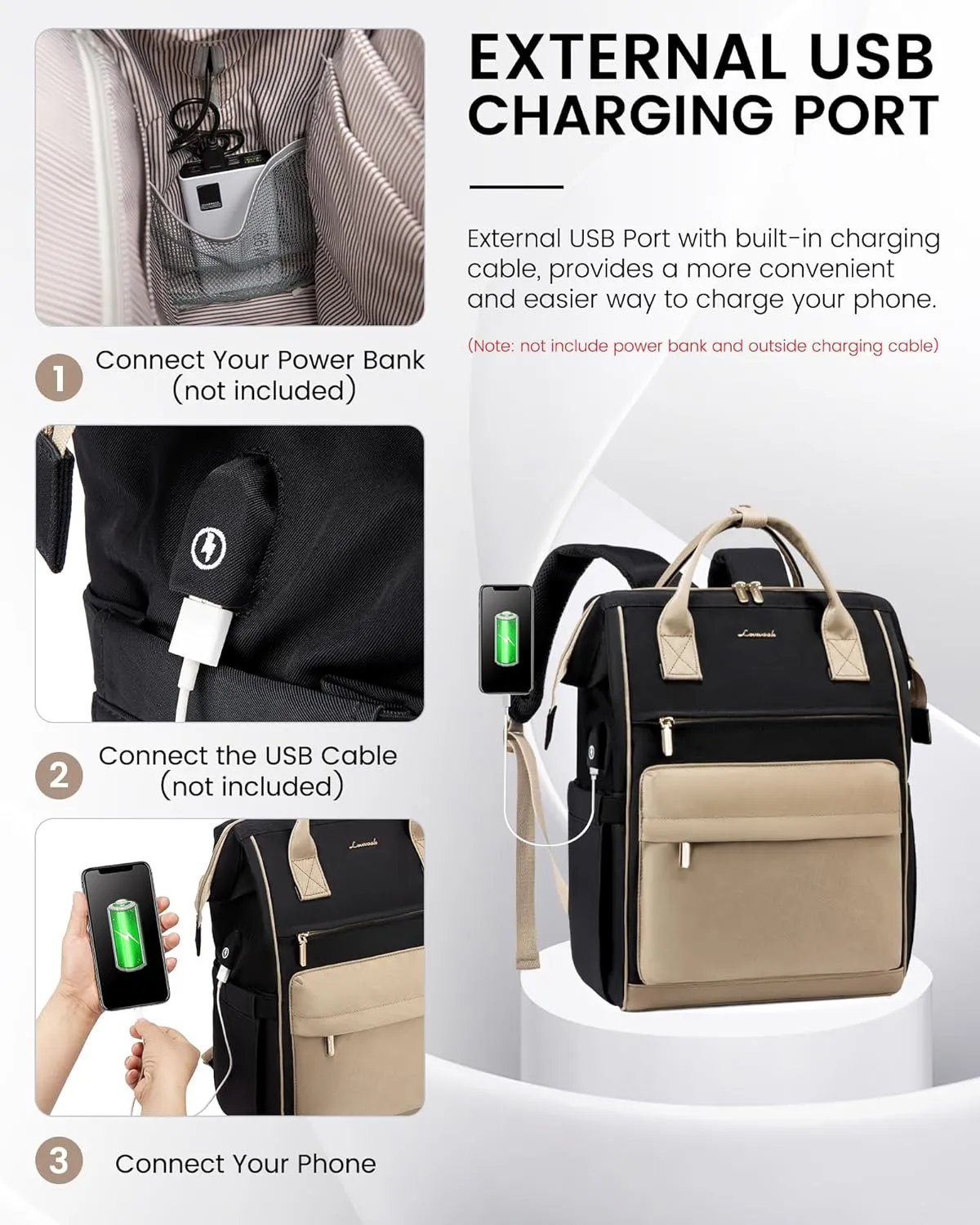LOVEVOOK Laptop Backpack for Women,15.6 Inch Work Teacher Nurse Bag,Business Computer Backpack Purse with USB Port,Stylish Casual Daypack for Travel