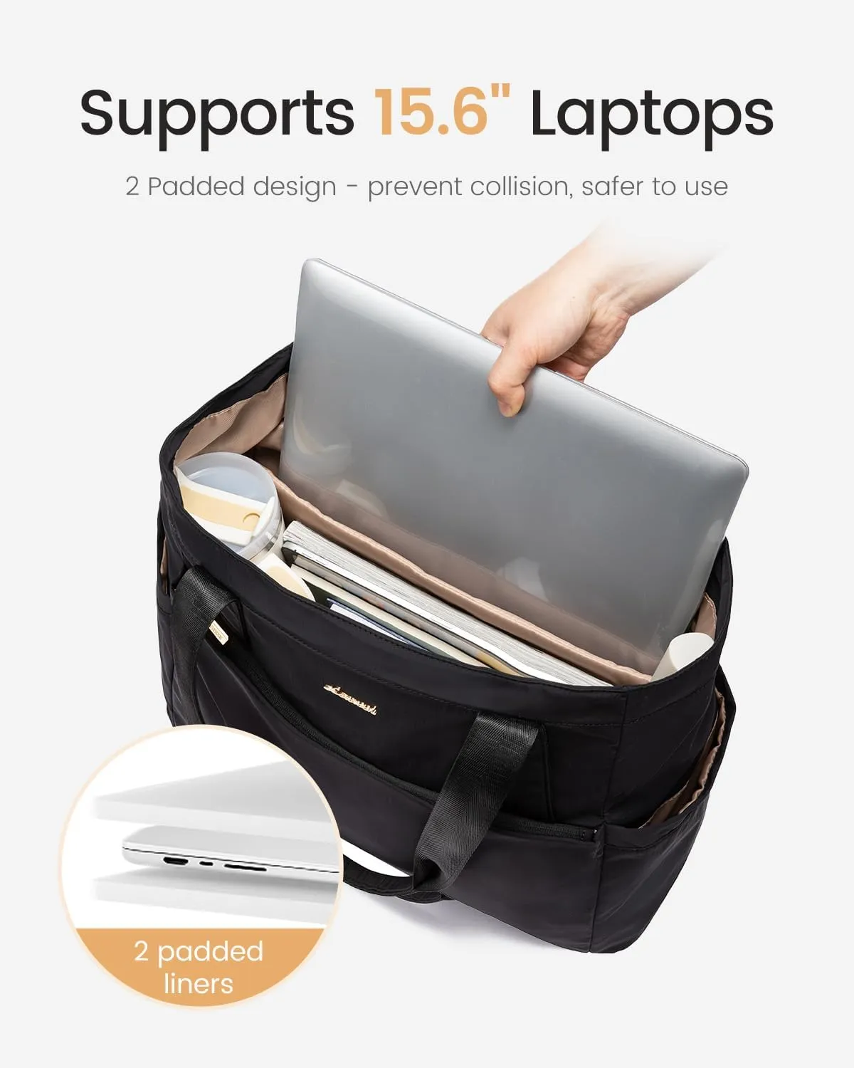 LOVEVOOK Tote Bag for Women 15.6 Inch Work Tote Handbag with Zipper and Yoga Strap Gym Bag for Nurse Teacher Travel, Daily