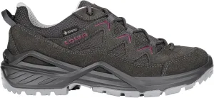 LOWA Womens Sirkos Evo GTX Lo Suede Textile Anthracite Berry Shoes 6 US