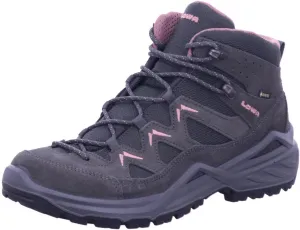 LOWA Womens Sirkos Evo GTX Mid Suede Textile Graphite Brown Rose Boots 9 US