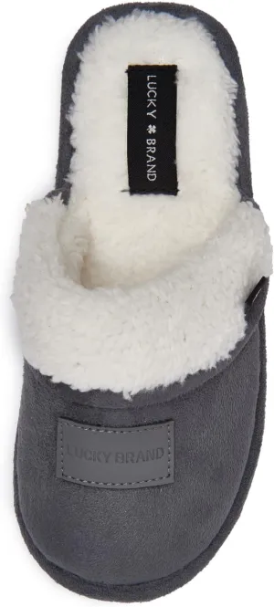 Lucky Brand Boy's Fleece Clog Micro Suede Tab Slippers – Warm and Comfortable Indoor Footwear