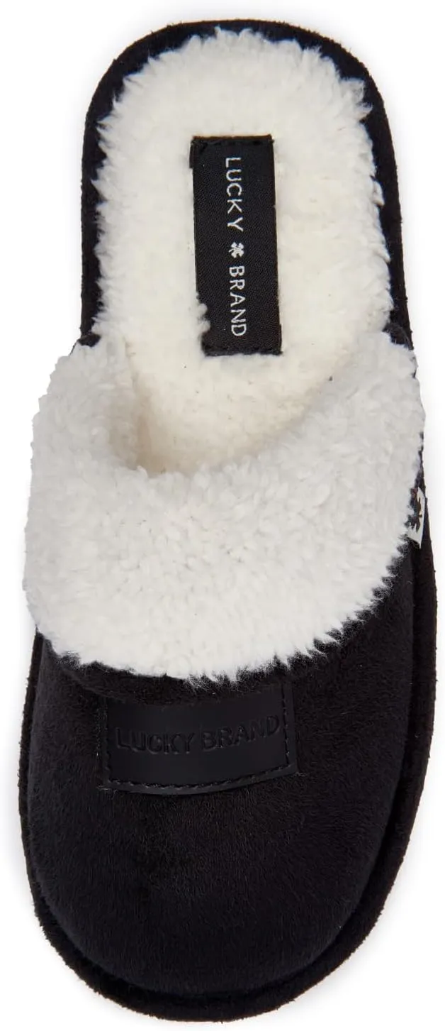 Lucky Brand Boy's Fleece Clog Micro Suede Tab Slippers – Warm and Comfortable Indoor Footwear