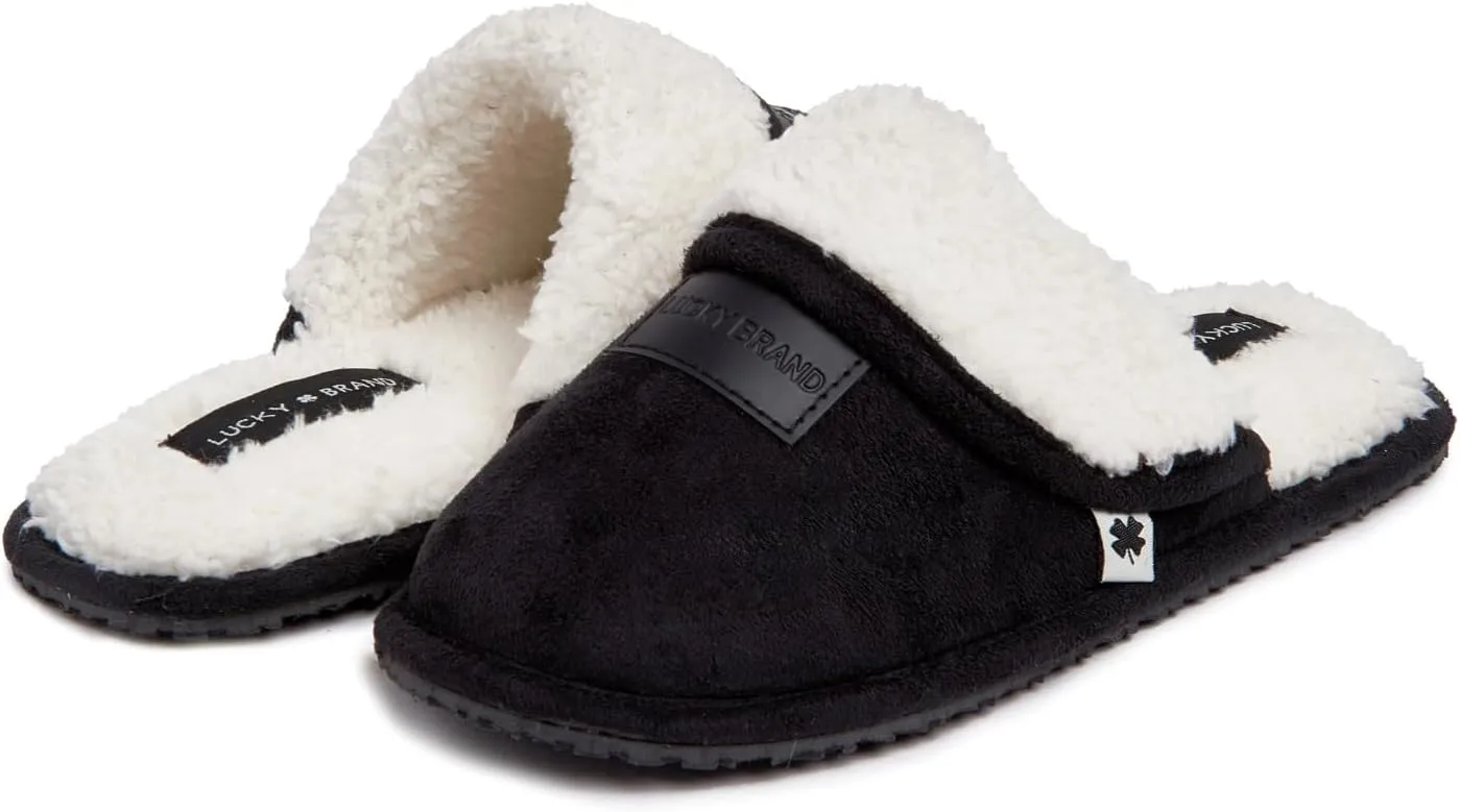 Lucky Brand Boy's Fleece Clog Micro Suede Tab Slippers – Warm and Comfortable Indoor Footwear