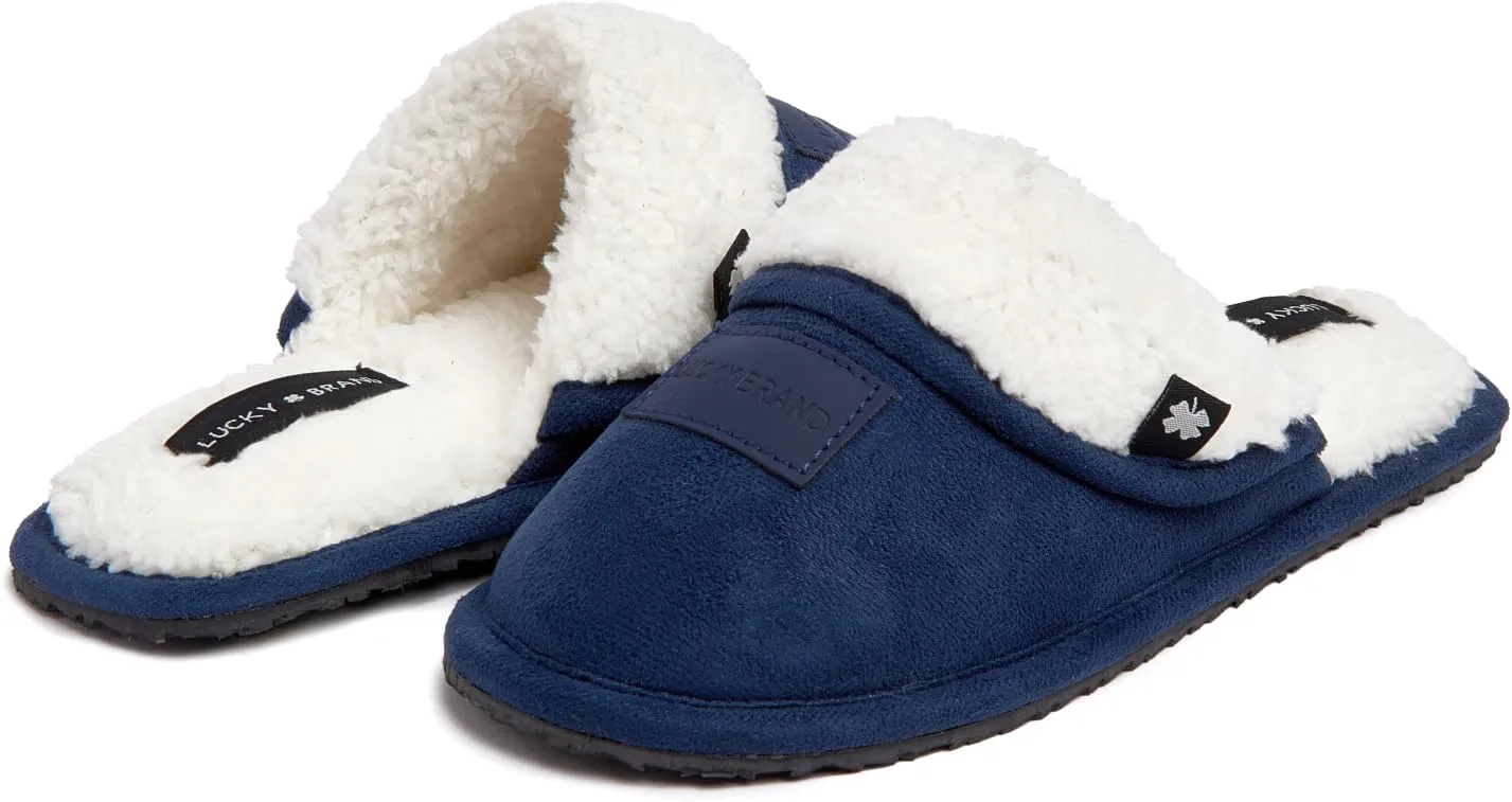 Lucky Brand Boy's Fleece Clog Micro Suede Tab Slippers – Warm and Comfortable Indoor Footwear