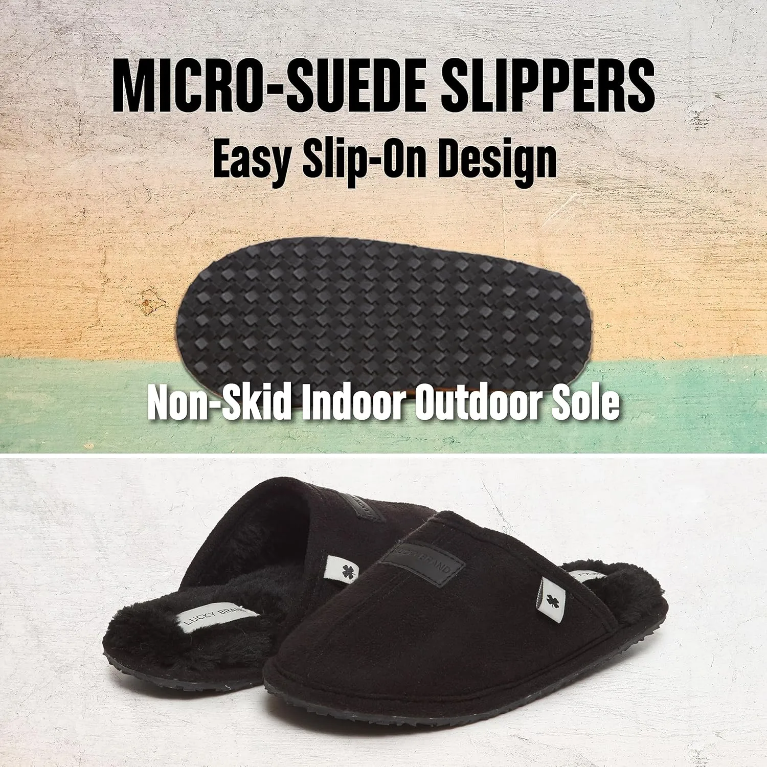 Lucky Brand Boy's Fleece Clog Micro Suede Tab Slippers – Warm and Comfortable Indoor Footwear