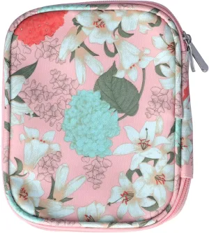 Lufodon Oxford Storage Bag, Pink Lily Design, Portable Household Daily Use, DIY Crochet Handbag for Organizing Essentials