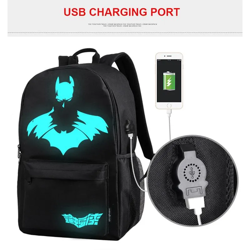 Luminous USB Charge Anti-theft Backpack For Teenagers