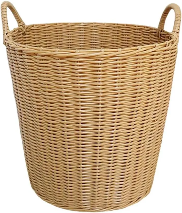 MAGICLULU Woven Laundry Hamper Portable Storage Basket for Dirty Clothes Toys and Household Items Ideal for Bedroom Bathroom and Living Room Organization