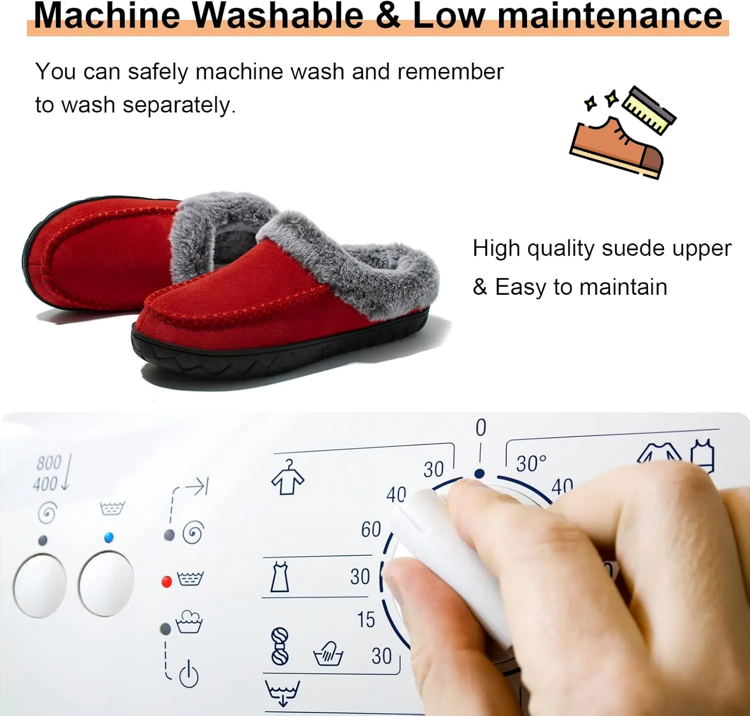 MAINCH Slippers for Women with Memory Foam Fuzzy Moccasin Slippers for Indoor Outdoor