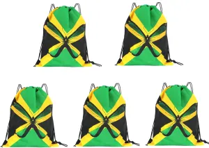 Man and Women 5pcs Drawstring Backpack Waterproof Gym Sports Trave String Bag Cheer Bag Jamaican Afro Rasta（Butterfly 5pcs）