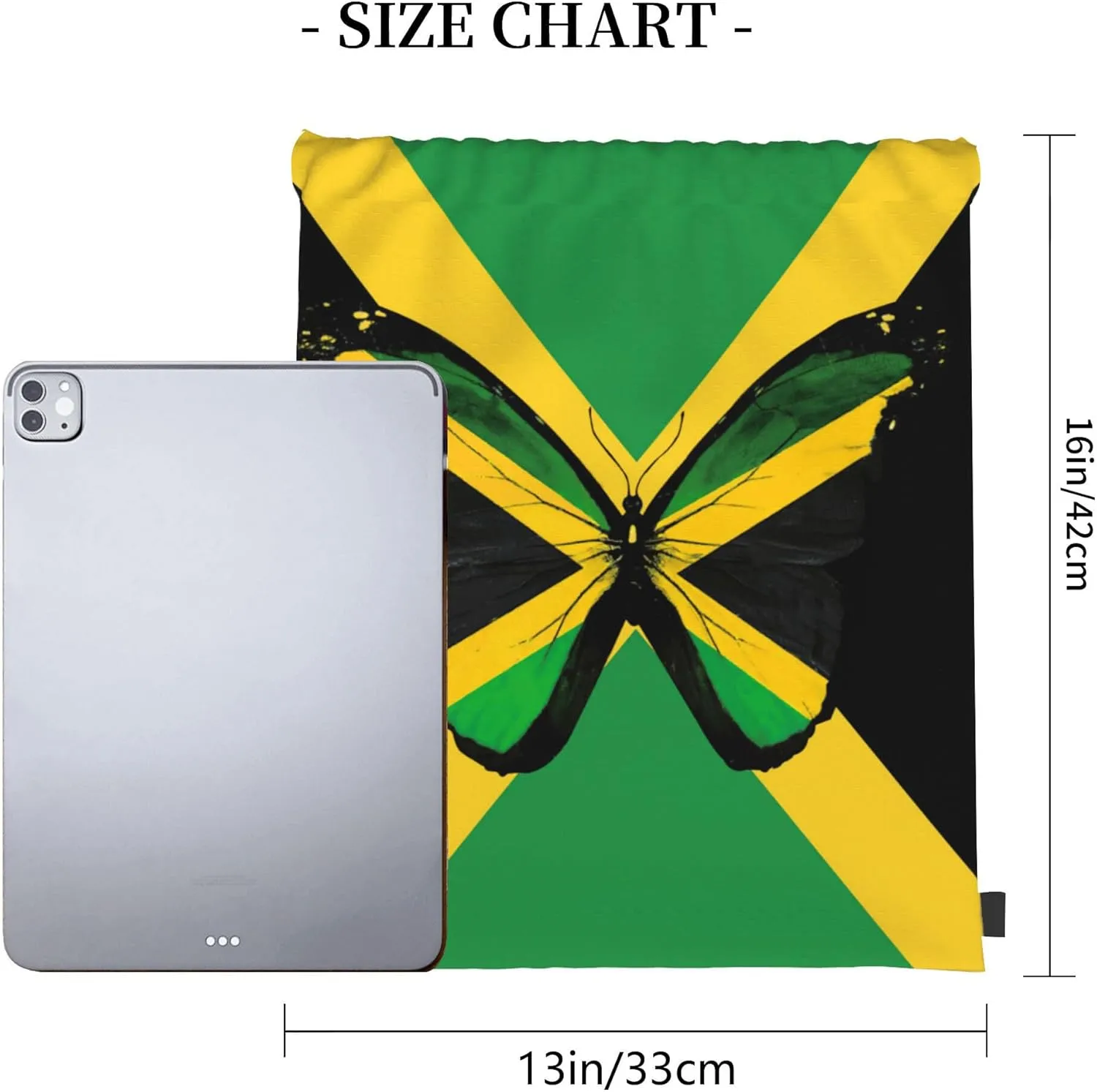 Man and Women 5pcs Drawstring Backpack Waterproof Gym Sports Trave String Bag Cheer Bag Jamaican Afro Rasta（Butterfly 5pcs）