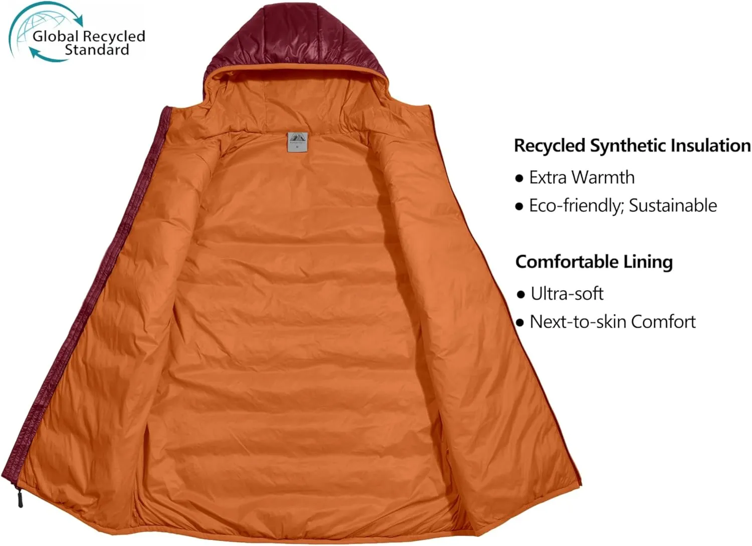 Mapamyumco Men’s Lightweight Puffer Vest with Hood, Water-Resistant Sleeveless Jacket for Hiking Ski