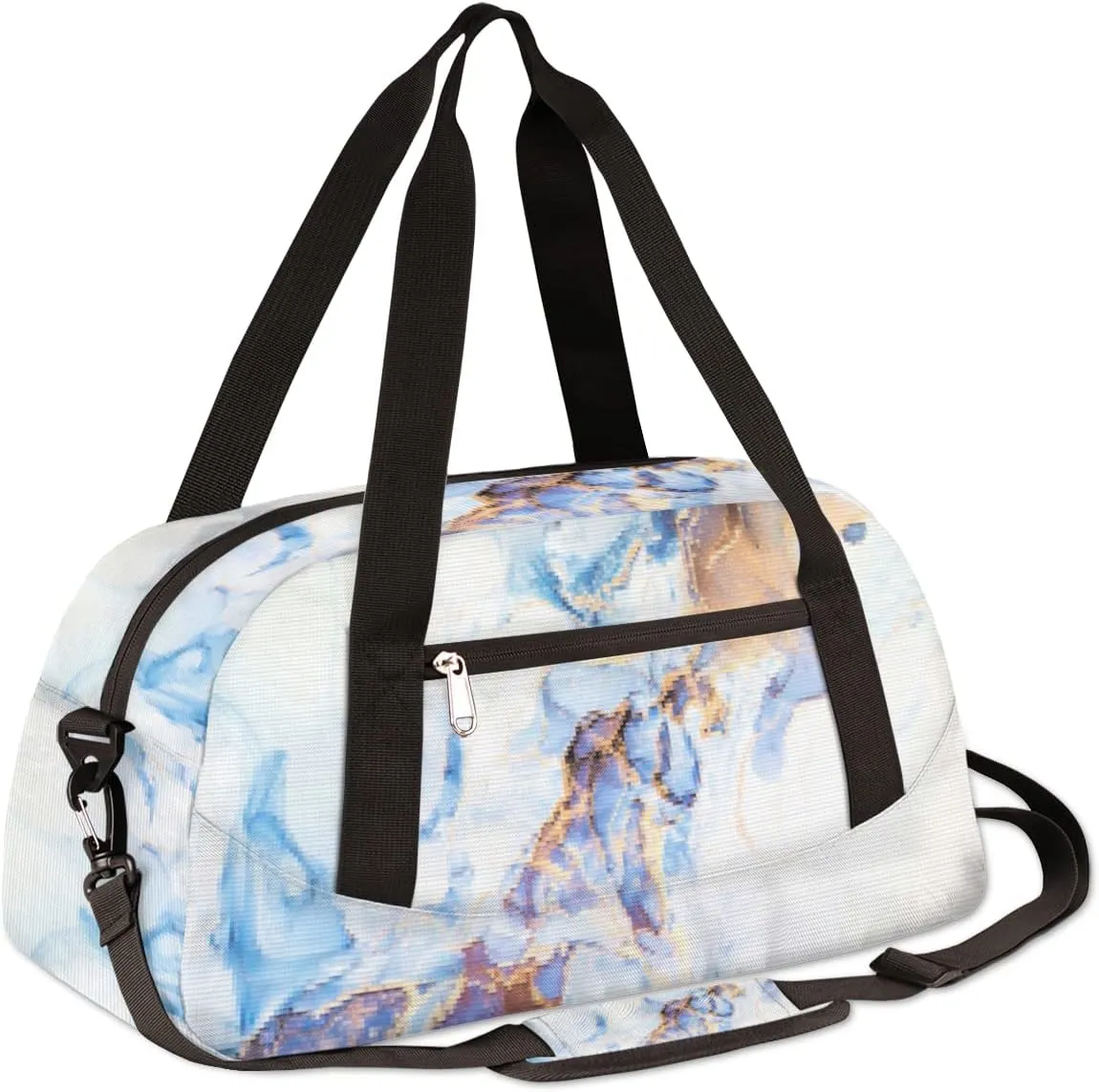 Marble Modern Art Kids Duffel Bag for Girls Boys Teens, Marble Pixel Wind Dance Bag Overnight Small Duffel Bag Carry On Weekend Sports Gym Travel Bag for School Practice Gymnastics Ballet