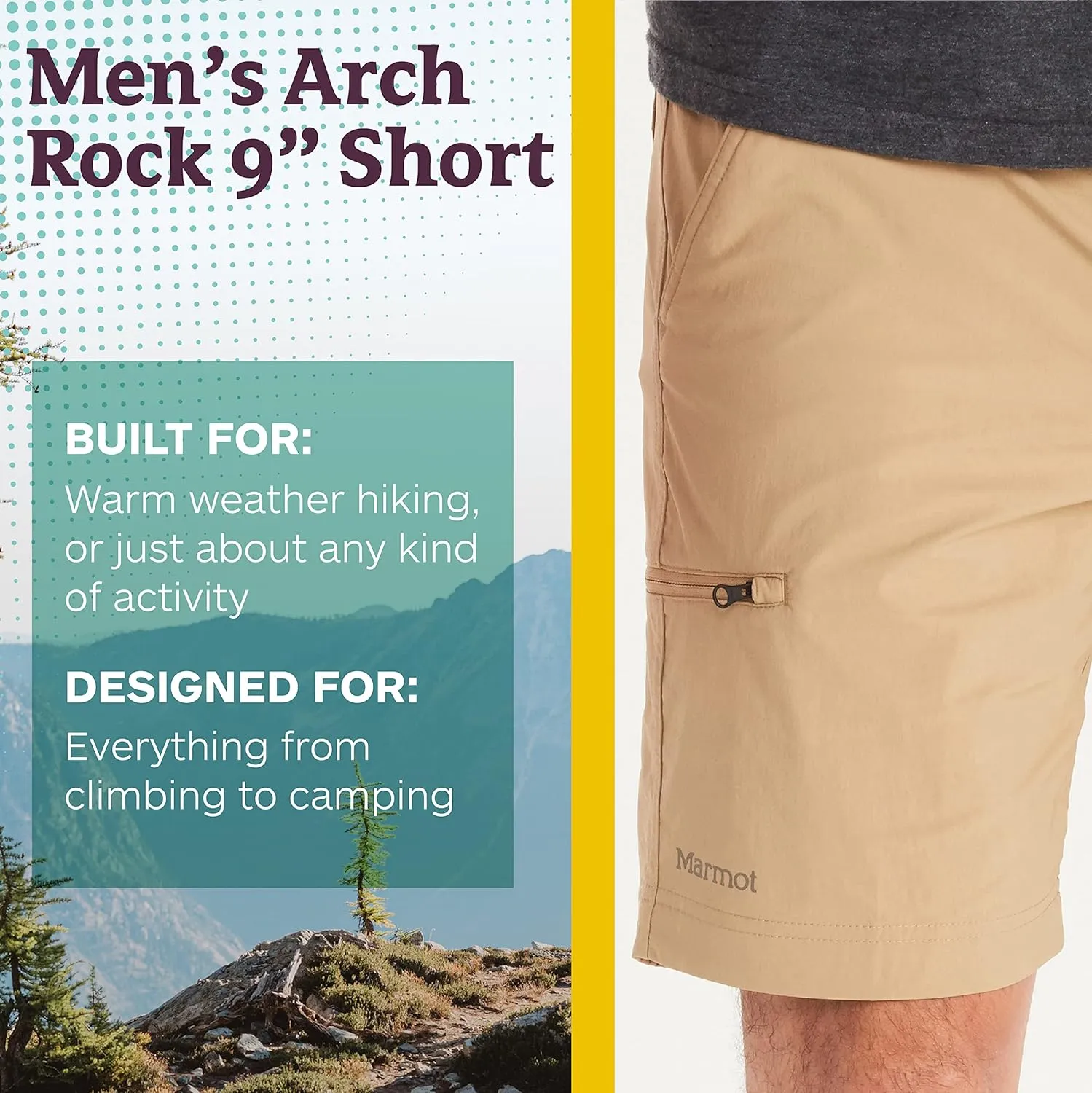 MARMOT Men's Standard Arch Rock Short-9"