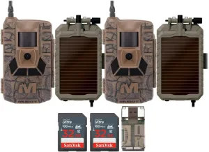 Matrix 36MP Imaging Cellular Trail Camera with On Demand Photo Bundle with Lithium-Ion Solar Battery, 32GB Ultra SDHC UHS-I Memory Card, and Card Reader
