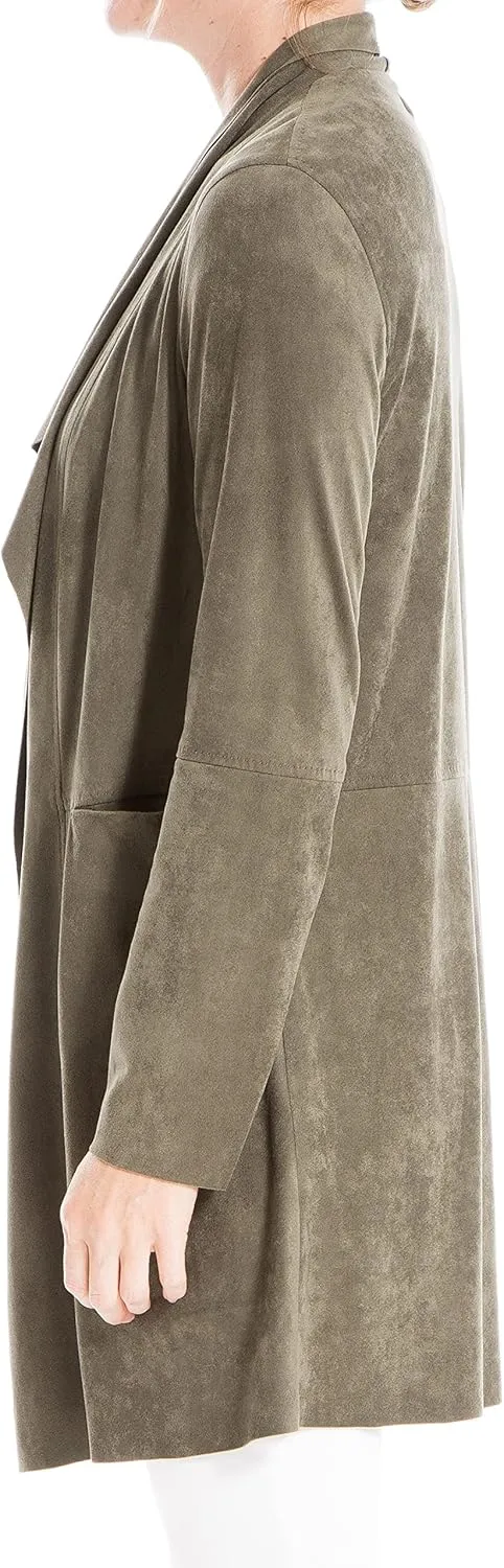 Max Studio Women's Faux Suede Long Jacket