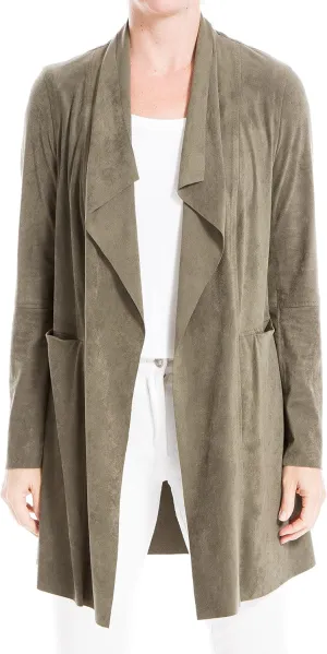 Max Studio Women's Faux Suede Long Jacket