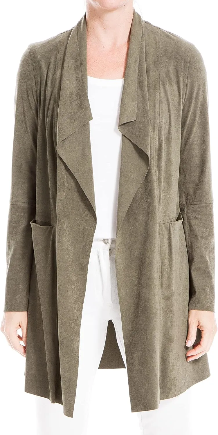 Max Studio Women's Faux Suede Long Jacket