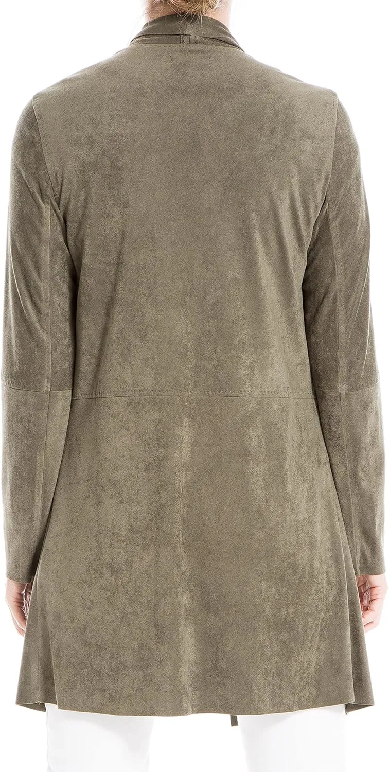 Max Studio Women's Faux Suede Long Jacket