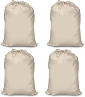 Mayatra's Organic Cotton Laundry Bag For Clothes - Travel Organizer - Eco-friendly 100% Pure Cotton Drawstring Bag - Large Size - Hanging Laundry Bag Foldable and Washable (Pack Of 4)