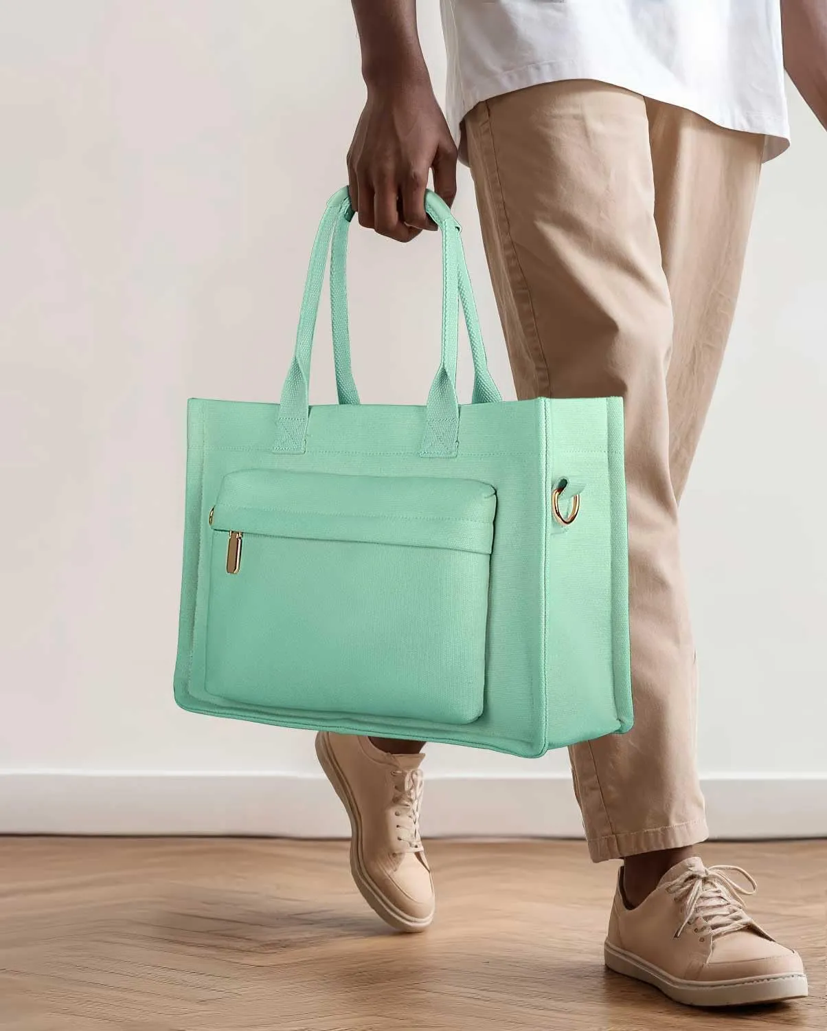 Medium Canvas Tote Bag for Women, Womens Tote Bag for School Bags Travel Crossbody Purse With Zipper Pocket