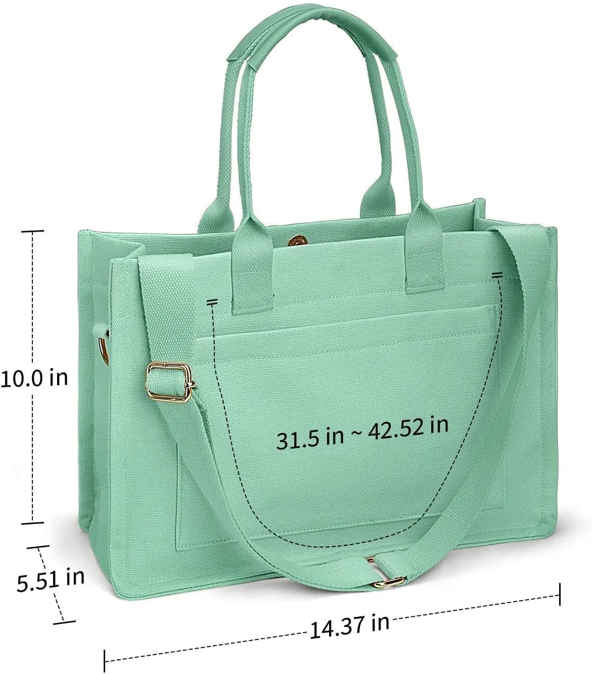 Medium Canvas Tote Bag for Women, Womens Tote Bag for School Bags Travel Crossbody Purse With Zipper Pocket