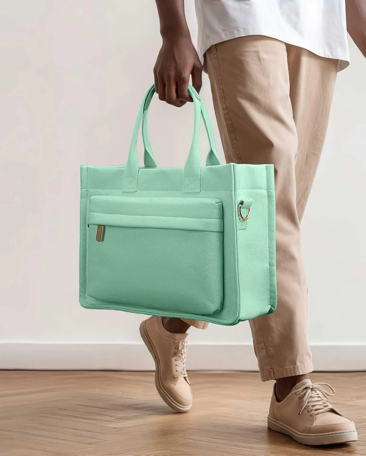 Medium Canvas Tote Bag for Women, Womens Tote Bag for School Bags Travel Crossbody Purse With Zipper Pocket