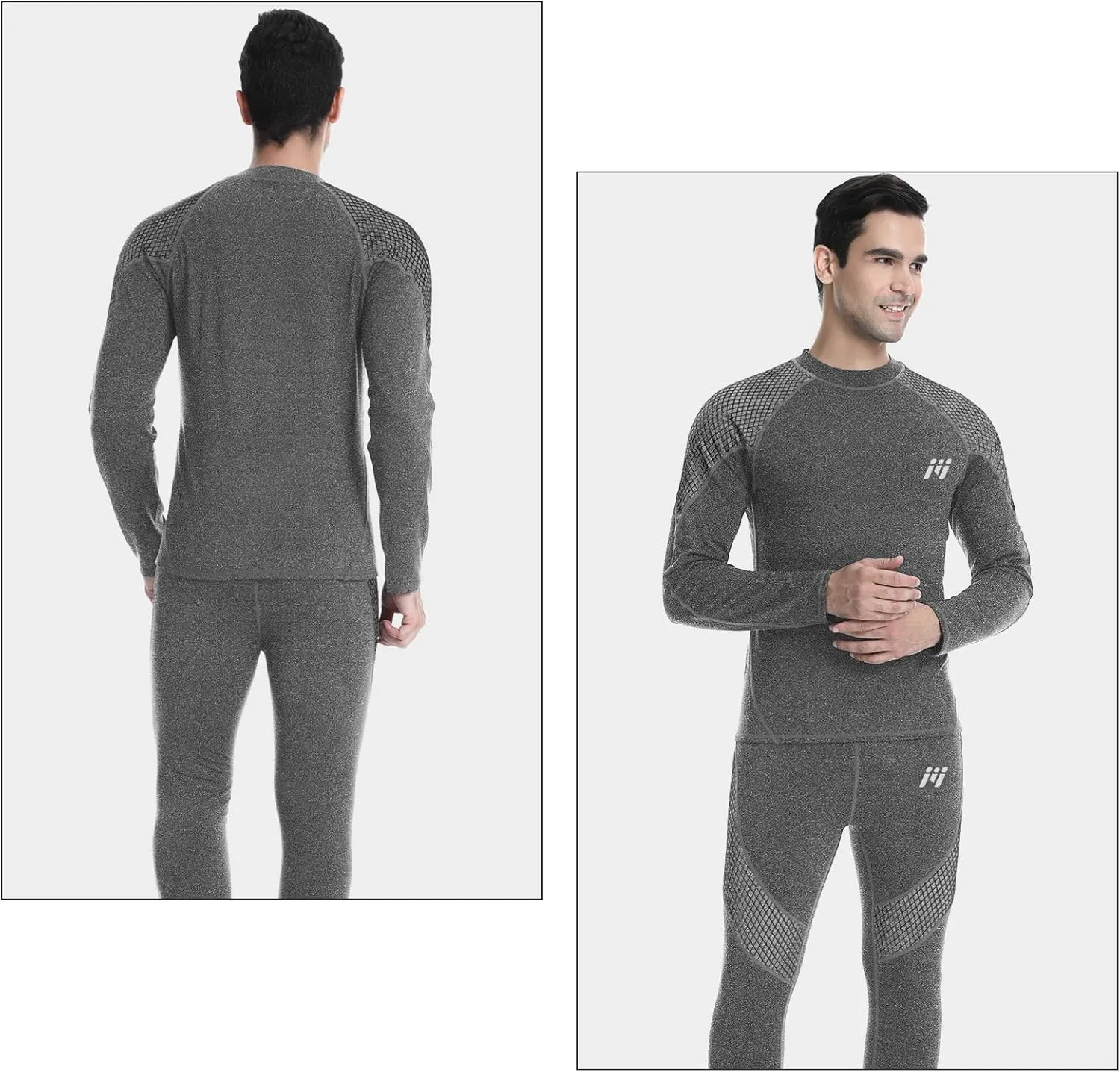 MEETWEE Thermal Underwear for Men, Fleece Lined Base Layer Set Cold Weather Ski Gear Top & Long Johns for Skiing Motorcycle