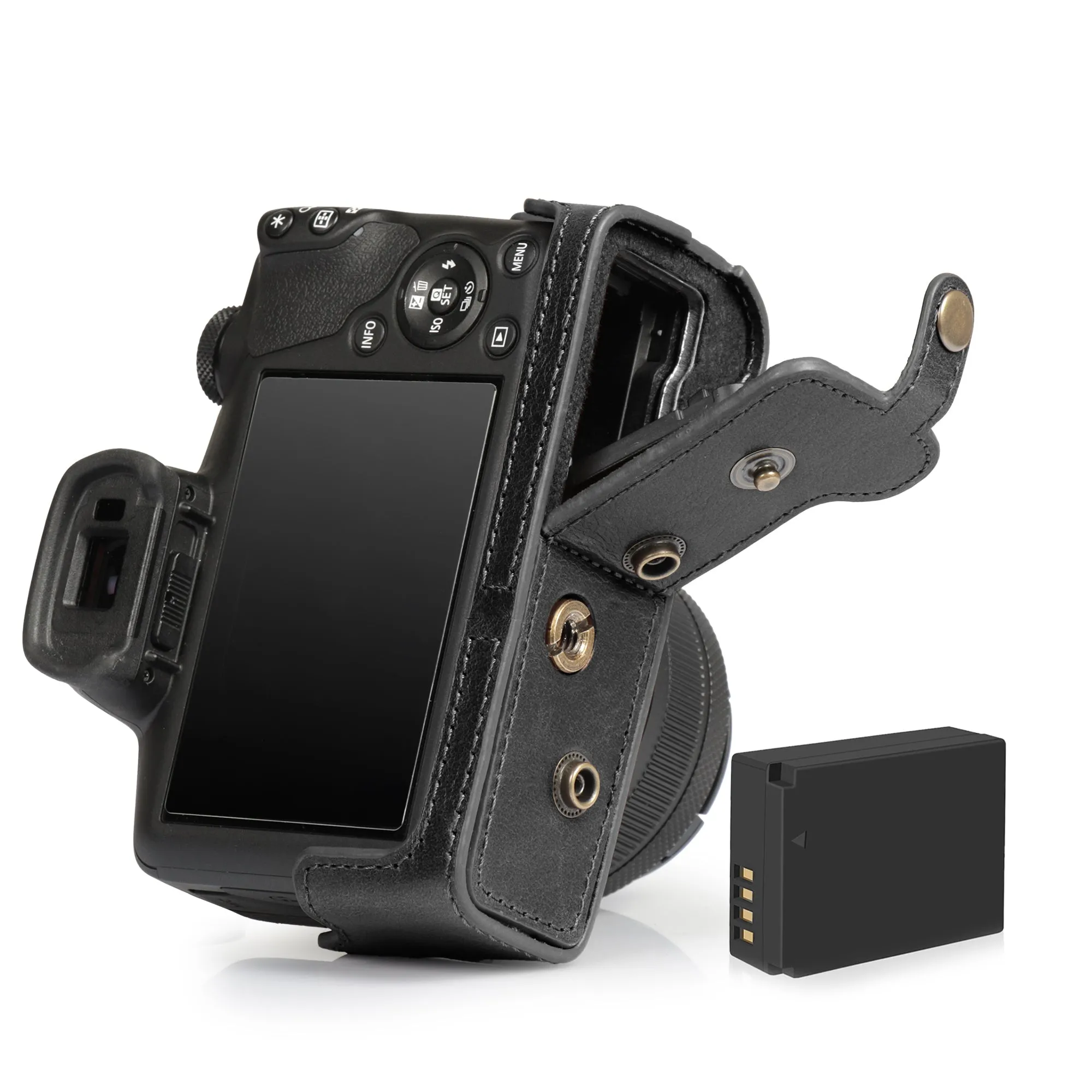 MegaGear Canon EOS R100 (18-45 mm) Ever Ready Genuine Leather Camera Case - Stylish and Protective