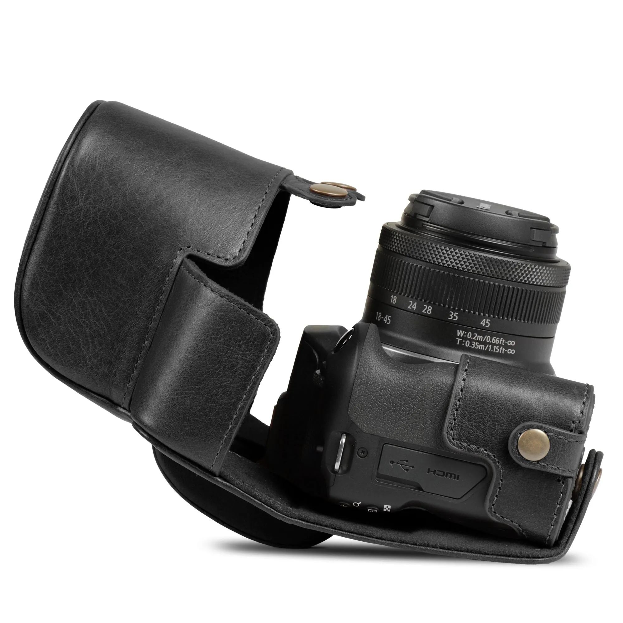 MegaGear Canon EOS R100 (18-45 mm) Ever Ready Genuine Leather Camera Case - Stylish and Protective