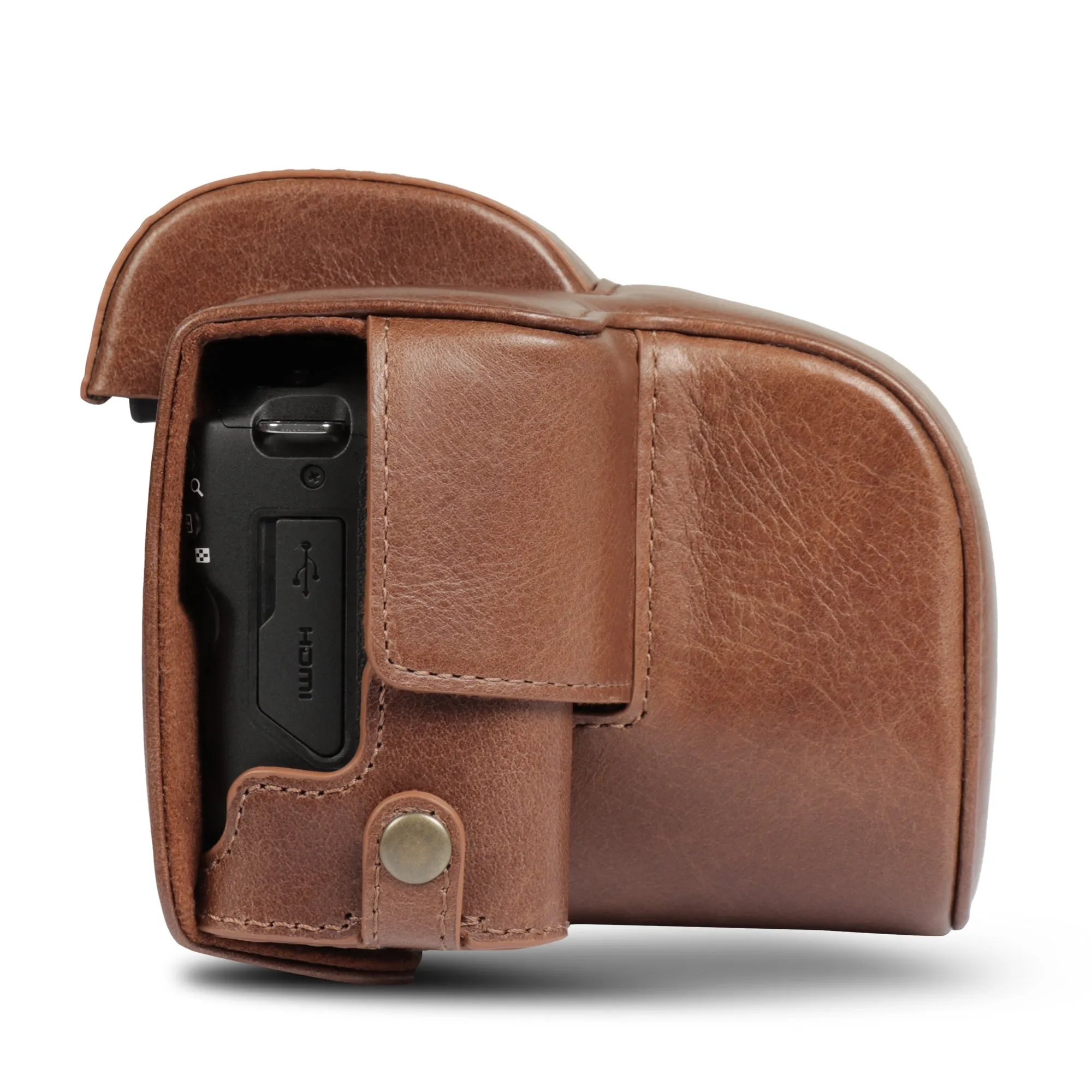 MegaGear Canon EOS R100 (18-45 mm) Ever Ready Genuine Leather Camera Case - Stylish and Protective