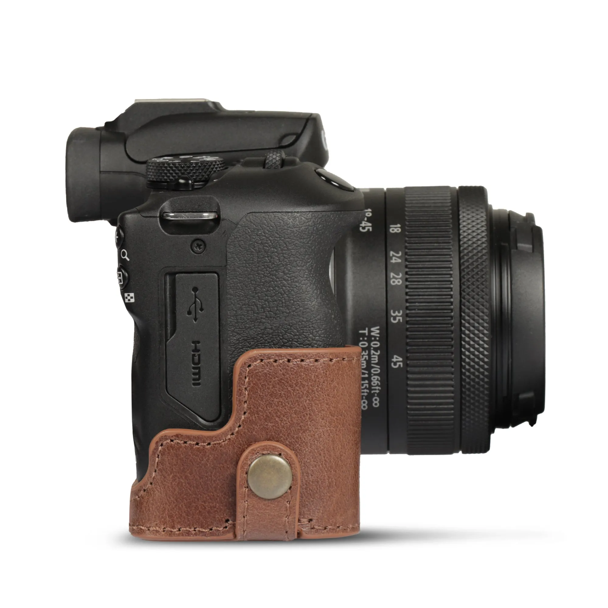 MegaGear Canon EOS R100 (18-45 mm) Ever Ready Genuine Leather Camera Case - Stylish and Protective
