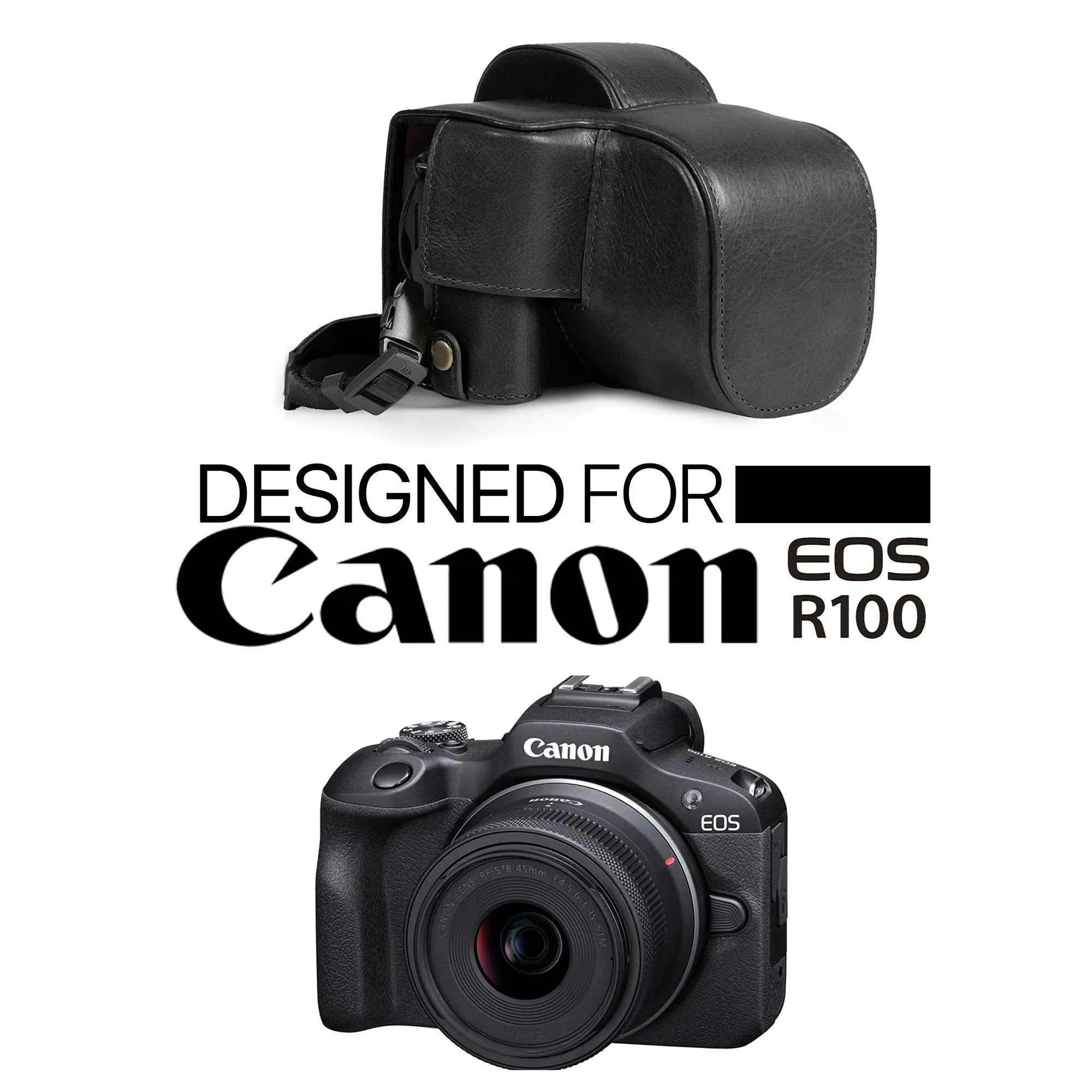 MegaGear Canon EOS R100 (18-45 mm) Ever Ready Genuine Leather Camera Case - Stylish and Protective