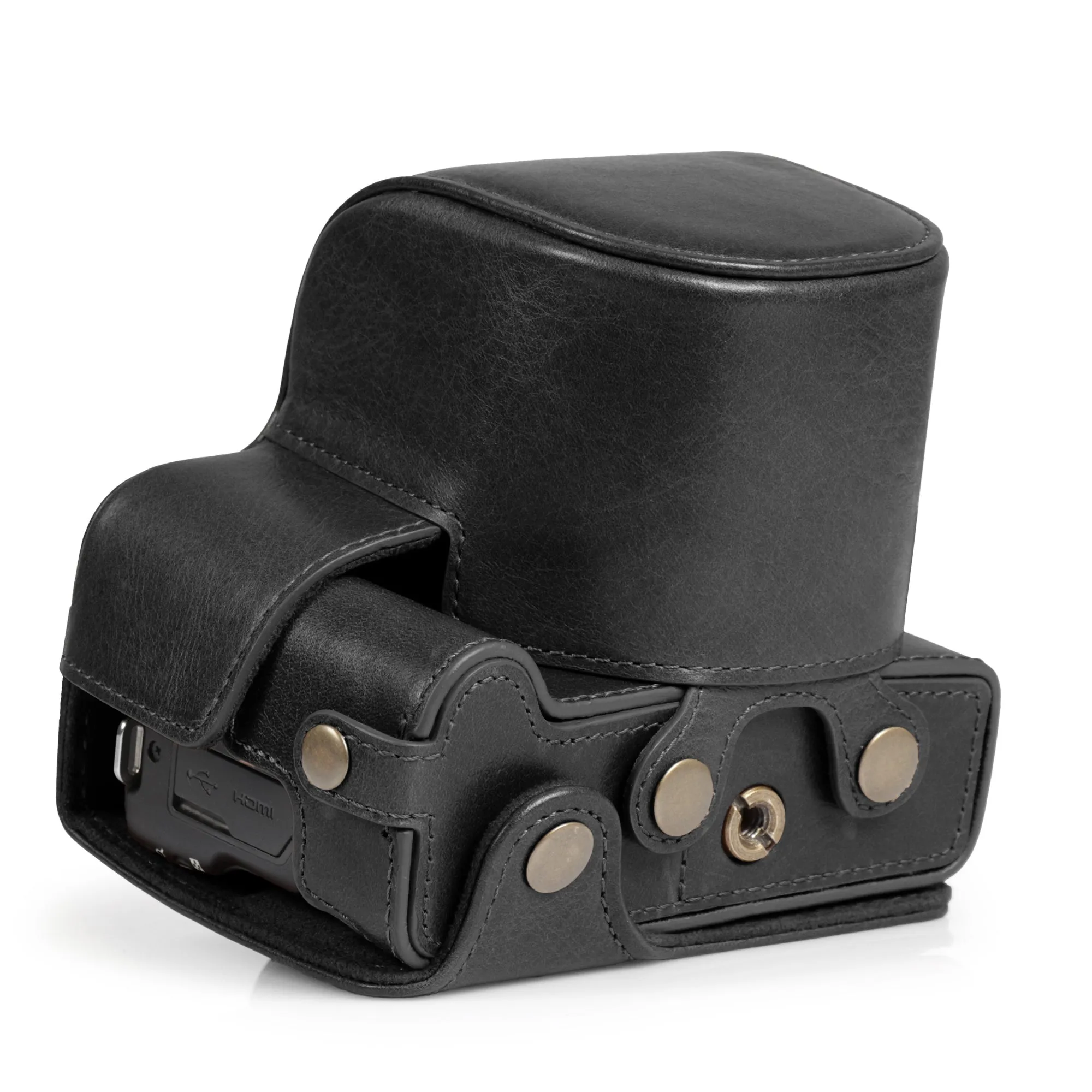 MegaGear Canon EOS R100 (18-45 mm) Ever Ready Genuine Leather Camera Case - Stylish and Protective