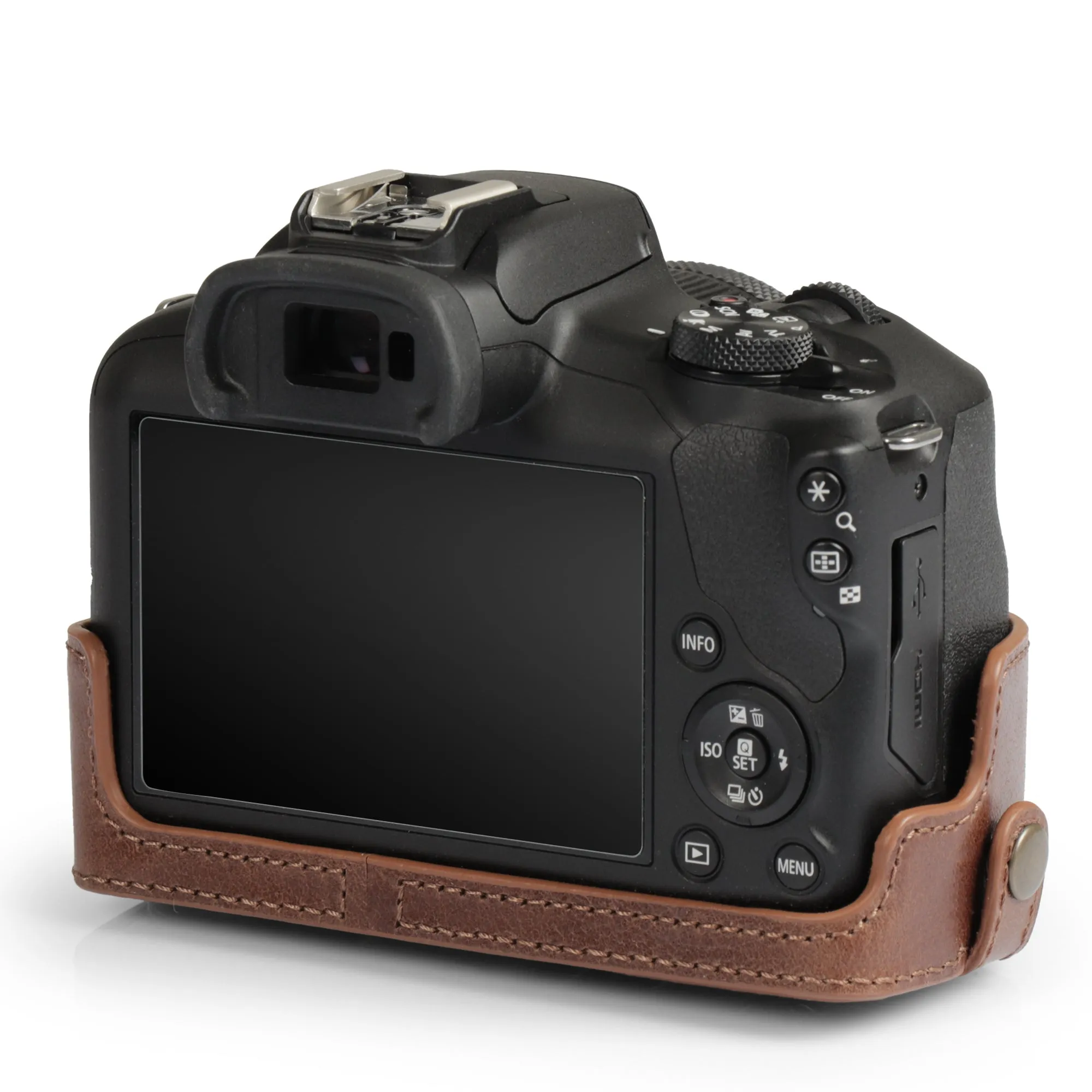MegaGear Canon EOS R100 (18-45 mm) Ever Ready Genuine Leather Camera Case - Stylish and Protective