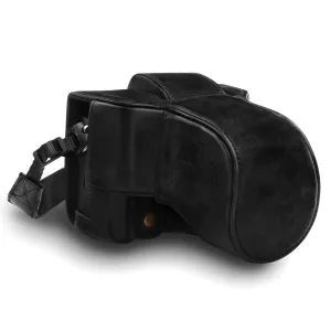 MegaGear Fujifilm X-T3 (XF23mm, XF56mm & 18-55mm Lenses) Ever Ready Top Grain Leather Camera Case and Strap