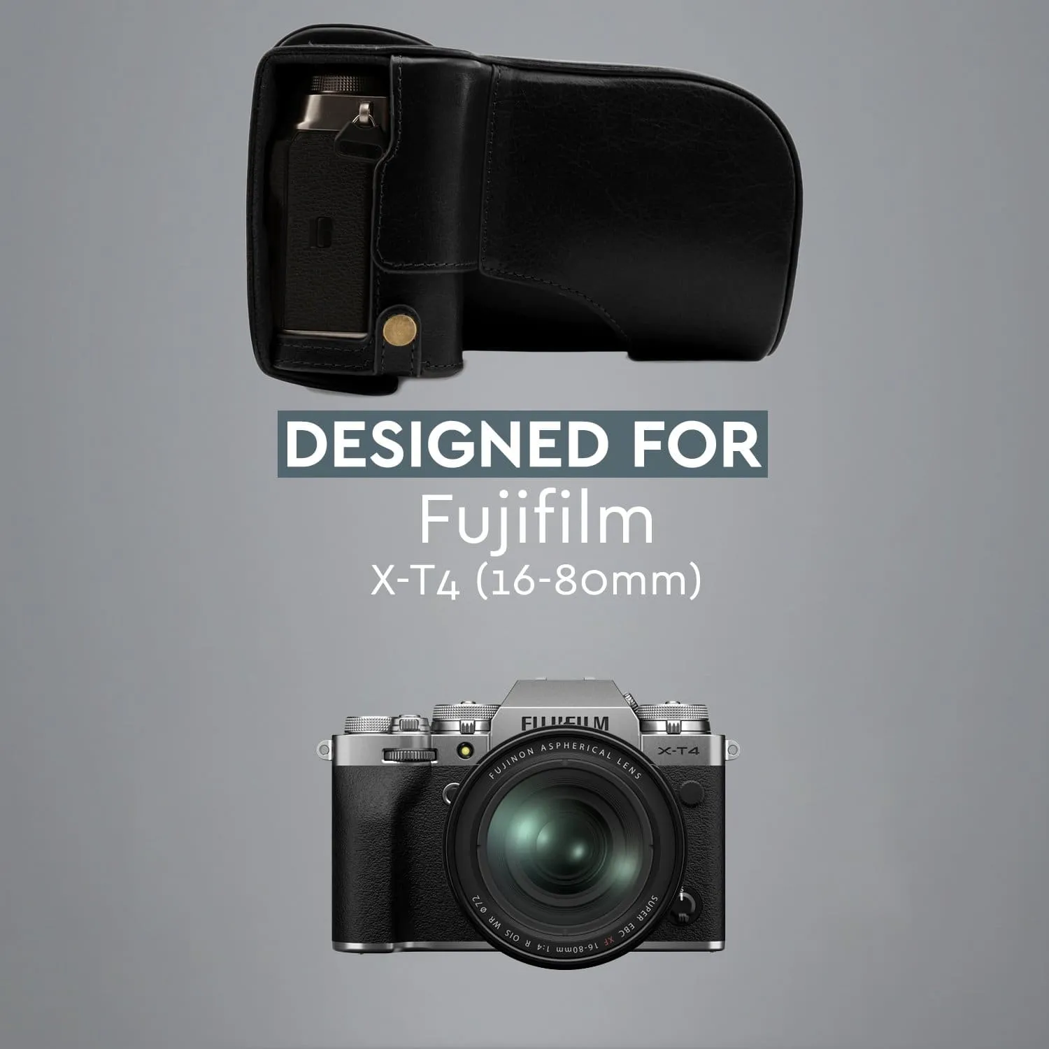 MegaGear Fujifilm X-T4 (XF16-80mm) Ever Ready Top Grain Leather Camera Case