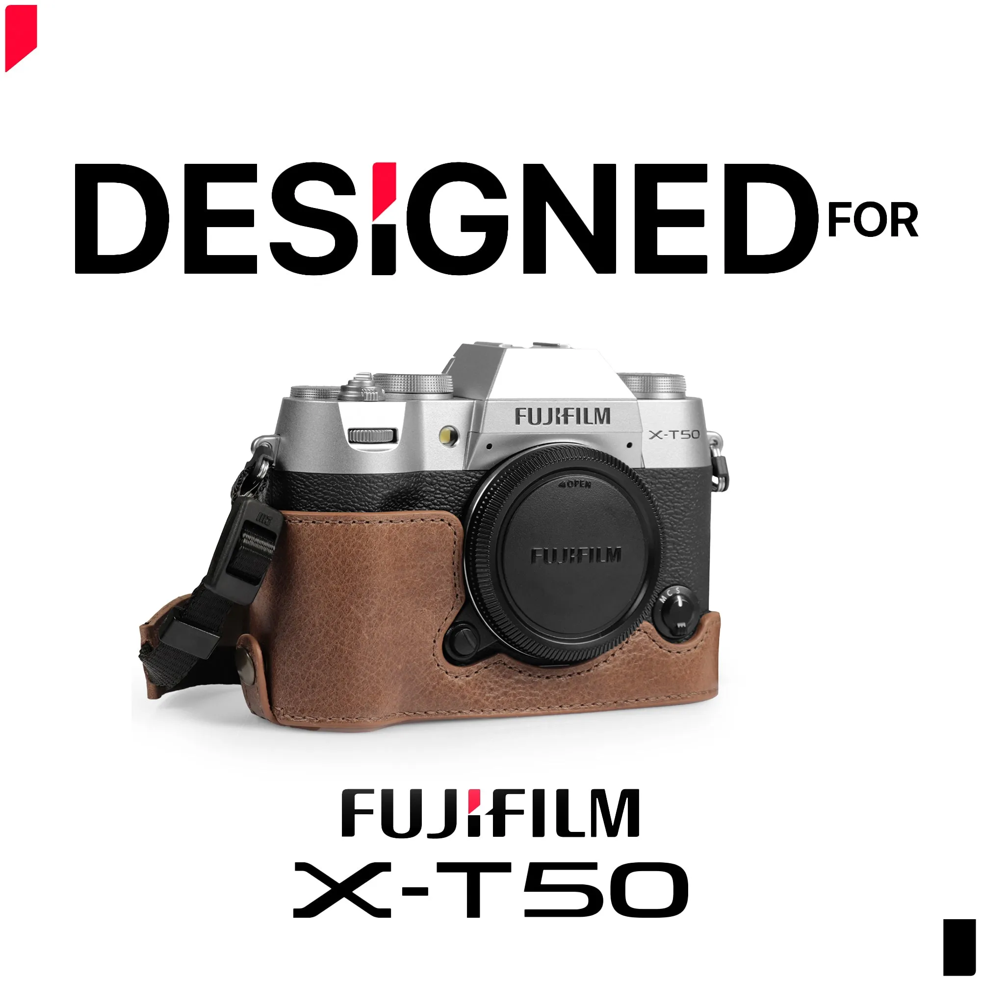 MegaGear Fujifilm X-T50 Ever Ready Genuine Leather Camera Half Case