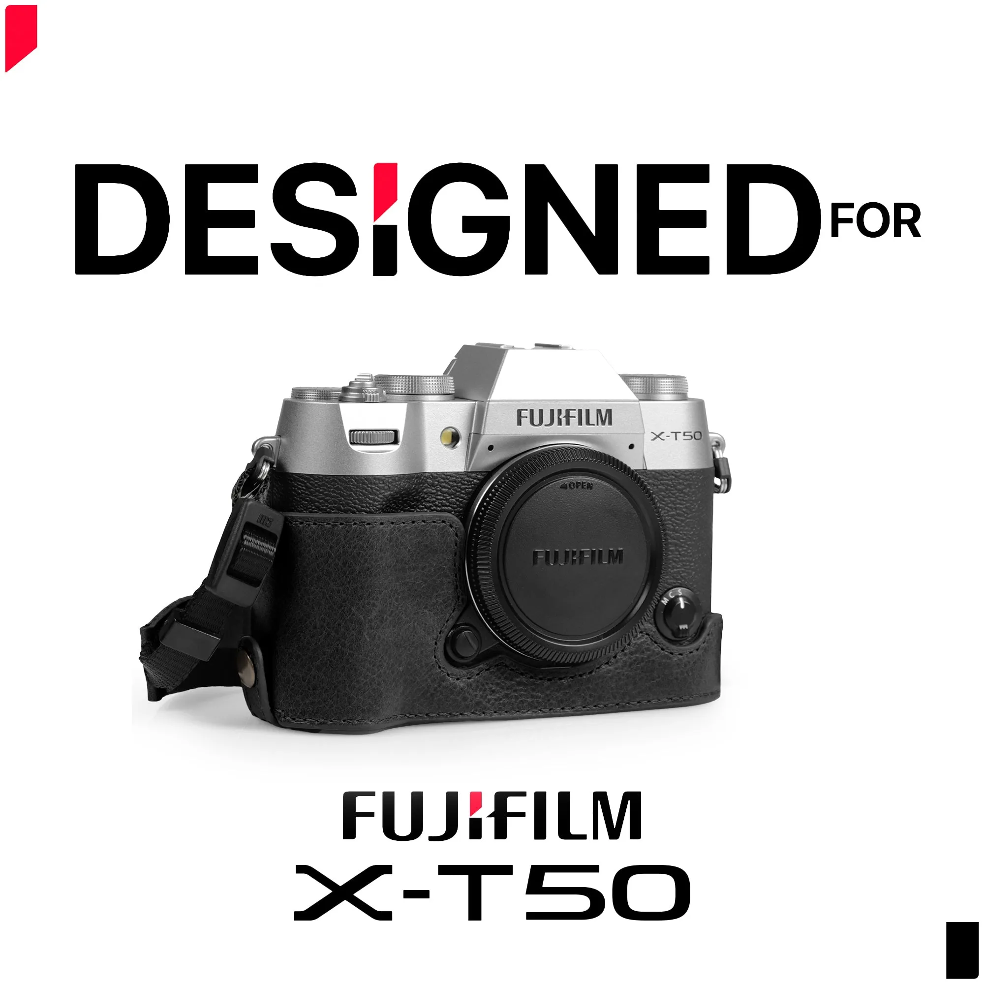 MegaGear Fujifilm X-T50 Ever Ready Genuine Leather Camera Half Case