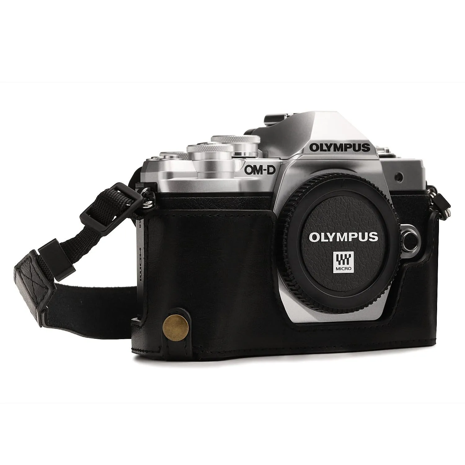 MegaGear Olympus OM-D E-M10 Mark IIIs, OM-D E-M10 Mark III Ever Ready Leather Camera Half Case and Strap