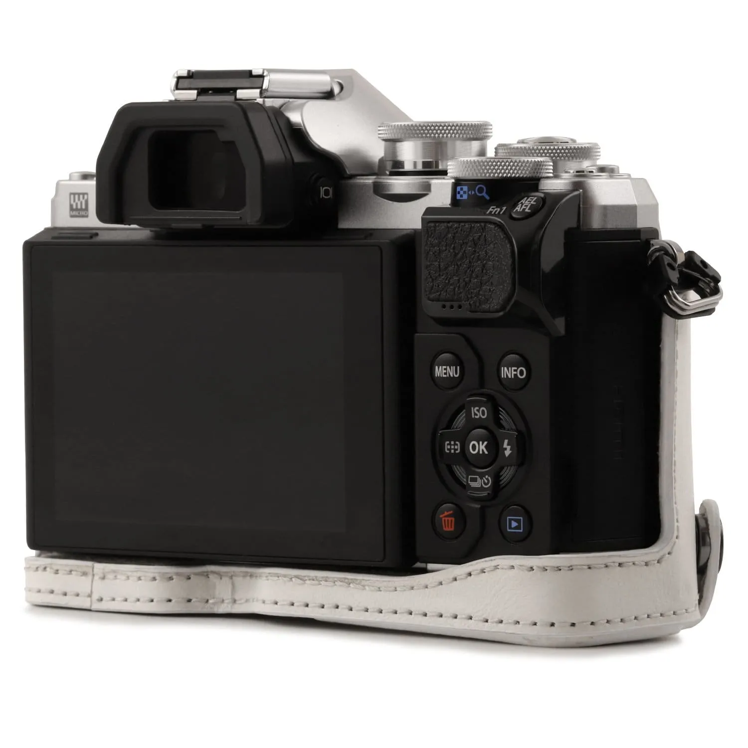MegaGear Olympus OM-D E-M10 Mark IIIs, OM-D E-M10 Mark III Ever Ready Leather Camera Half Case and Strap